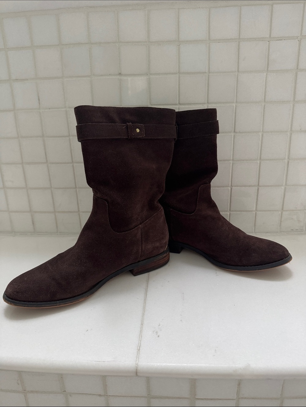 Michael Kors Women Dark Brown Suede Boots